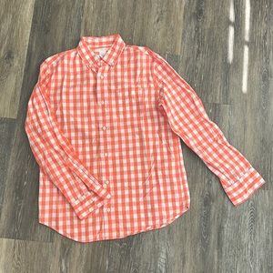 Crewcuts boys button down shirt – orange gingham – size 14